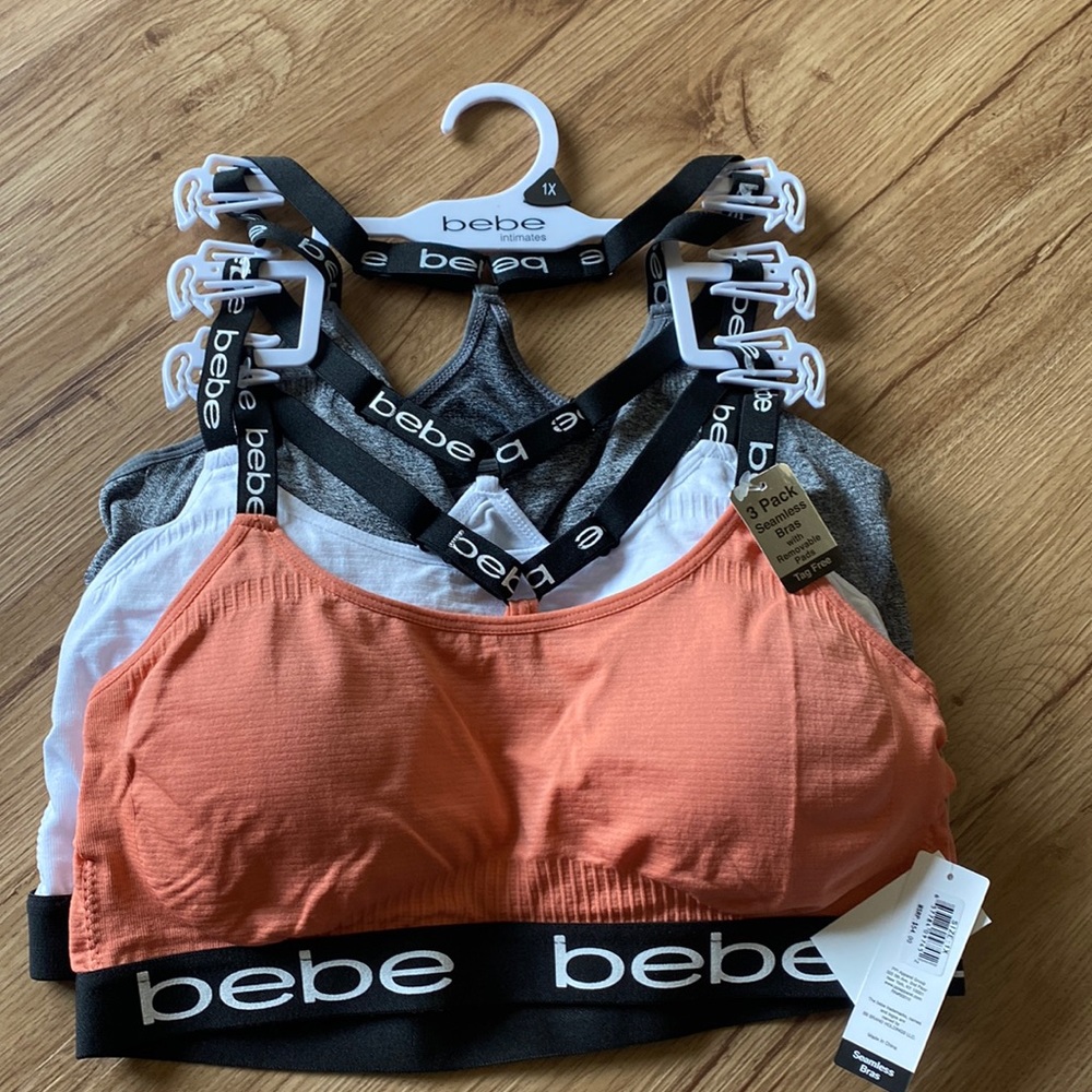 BEBE 3 pack Seamless 1X Bras NWT